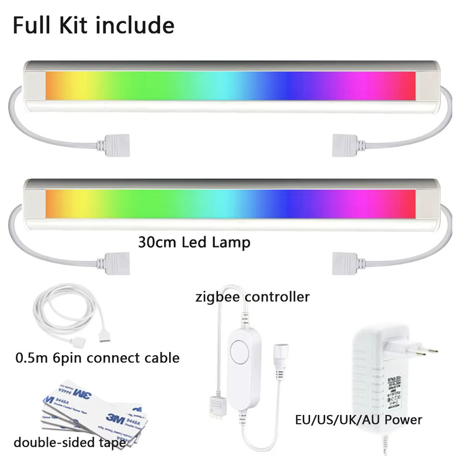 YSRSAI Zigbee Tuya Smart LED-Streifen Set mit RGBWW-Farben und Dimmer-Steuerung für Küchenschrank, Kleiderschrank oder Nachtlicht, Länge: 30 cm, Spannung: 12V - Bild 2