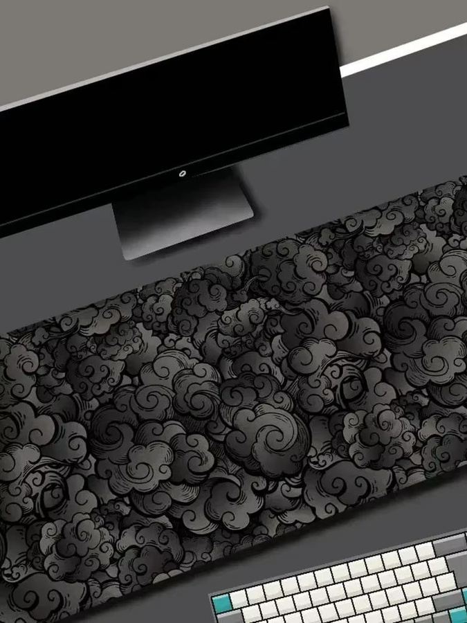 VIKAMA Gaming-Mauspad im japanischen Wolken-Design, Schwarz - Bild 5