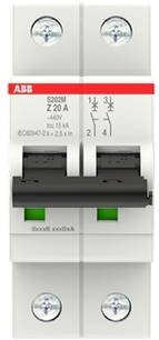 ABB S202M-Z20 Leitungsschutzschalter 20A 400V grau - Bild 1
