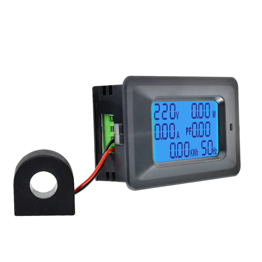 Voktta Digitales Voltmeter Amperemeter Wattmeter mit LED Display in Schwarz für AC 110-250V 100A - Bild 2