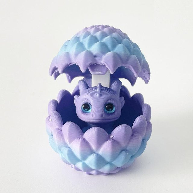 Drachenei mit kleinem Drachen, Ornament, violett, ab 3 Jahren - Bild 1
