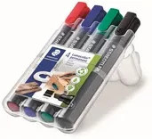 STAEDTLER Lumocolor 350 Permanentmarker mit Keilspitze, 4er Set, farbsortiert - Bild 1