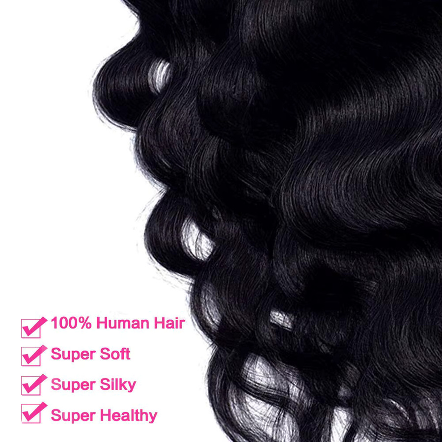 xbeauty Body Wave Clip-in-Haarverlängerungen, 100% Echthaar, 120 g, 8 Stück, 1B - Bild 6