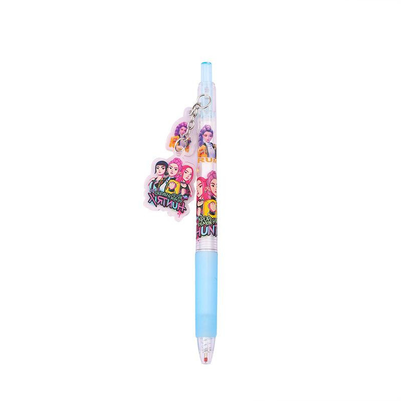 Yiran toy 1 Acryl-Gelstift mit K-POP Dämonenjäger Anhänger, Druckstift mit schwarzer Tinte und 0,5 mm Spitze, Mehrfarbig - Bild 2