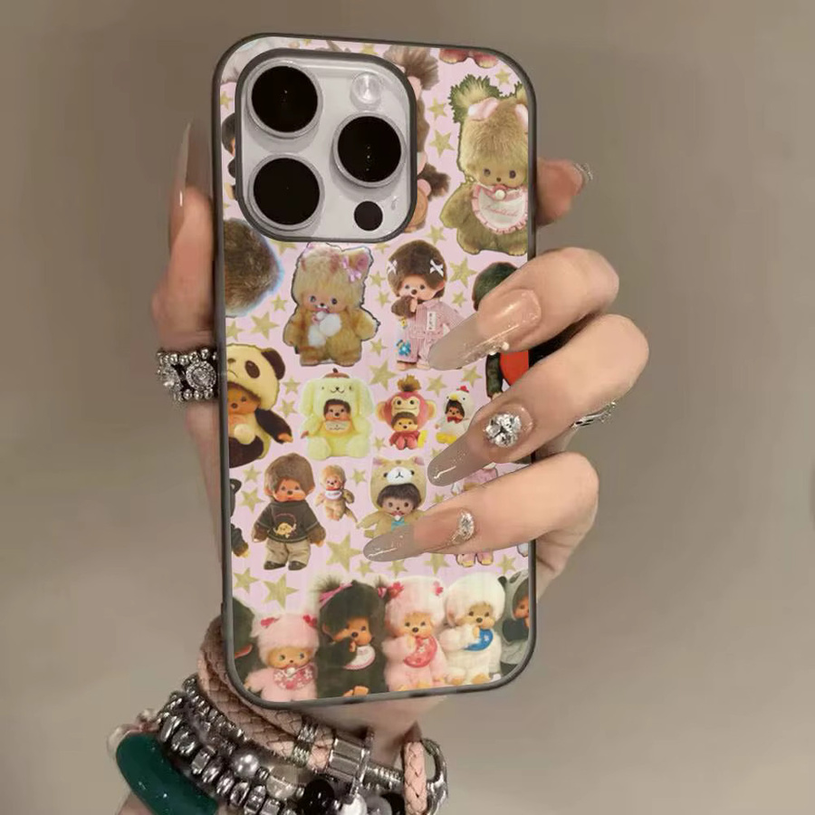 Potdemiel M-Monchhichis-a Handyhülle für iPhone 17 16 15 14 13 12 11 Pro Max Plus Pro, transparent mit gewellter Rückseite - Bild 5