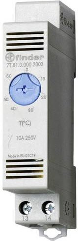 Finder Schaltschrank-Thermostat 7T.81.0.000.2302 250 V/AC 1 Schließer in Weiß und Blau B x H: 17,5 mm x 88,8 mm - Bild 1