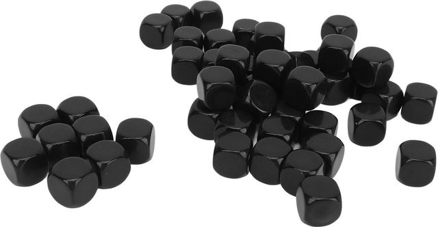 Fishine Blank Sechsseitige Würfel, Kunststoff, Schwarz, 50-teiliges Set - Bild 1