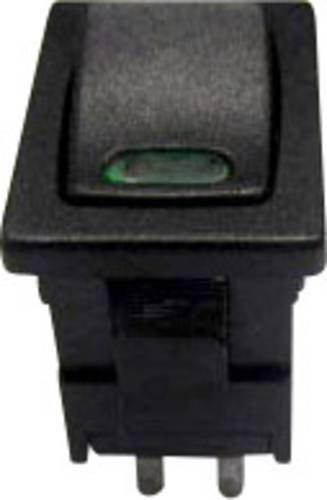 TRU Components Wippschalter TC-R13-66L-02 GN Schwarz 250 V/AC 6A 1 x Aus/Ein rastend - Bild 1