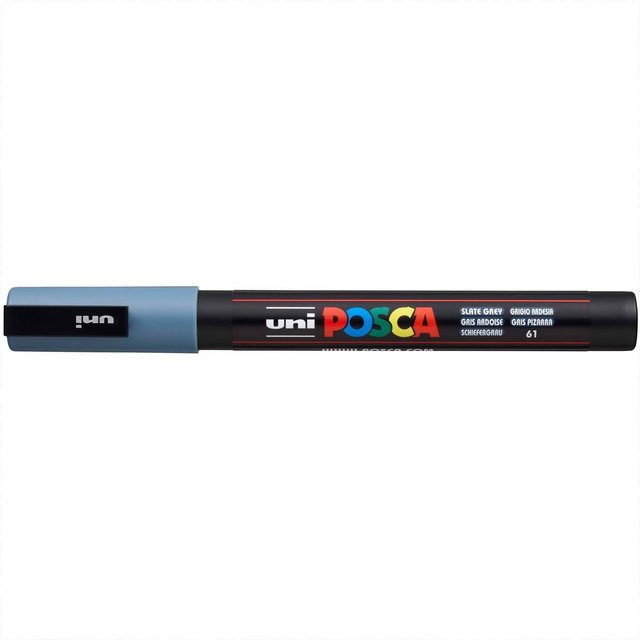 uni POSCA-Marker PC-3M Permanentmarker mit feiner Spitze 0,9-1,3 mm in Schiefergrau - Bild 1