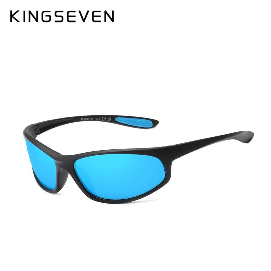 KINGSEVEN Sportsonnenbrille, Herren, Vollrand, TR90, schwarz, polarisiert - Bild 2