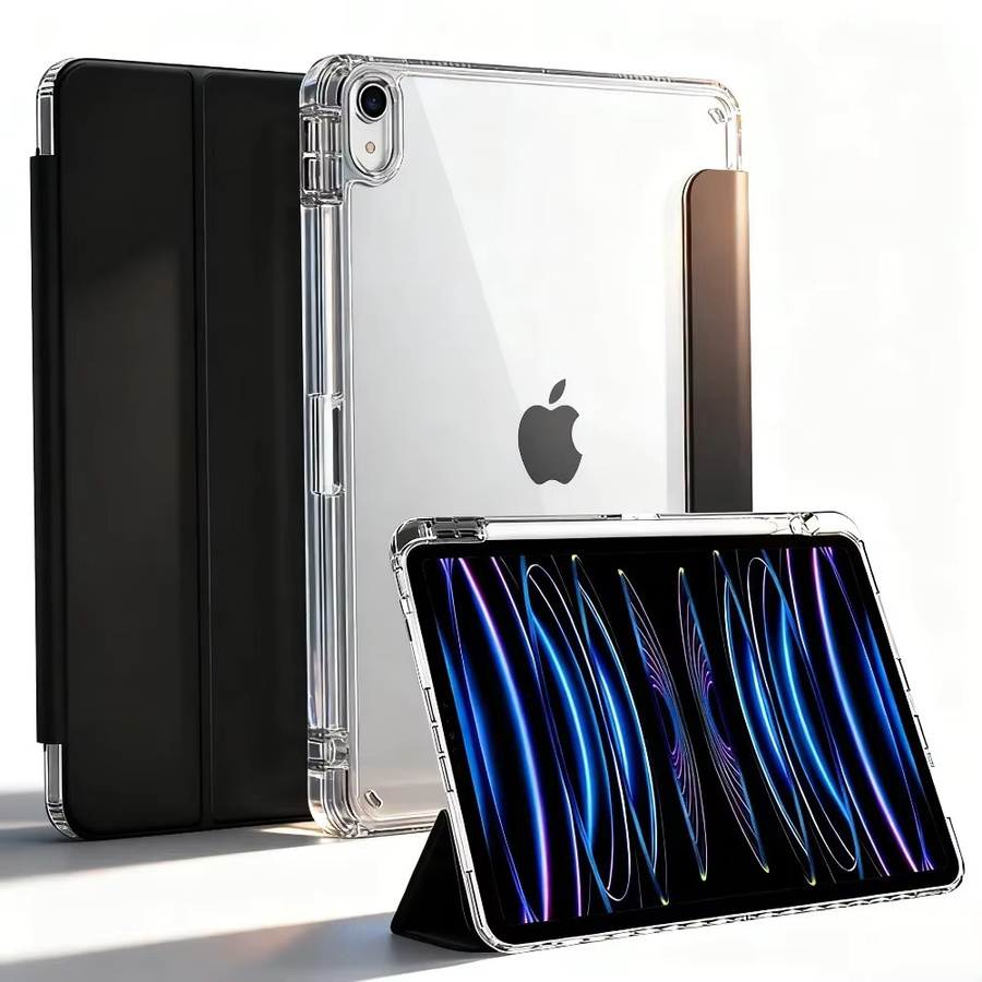 Transparente Acryl-HD-Hülle mit Stifthalter für iPad Pro M5 11 und 13 Zoll sowie iPad Air 11 und 13 Zoll, Farbe: Transparent/Grün - Bild 3