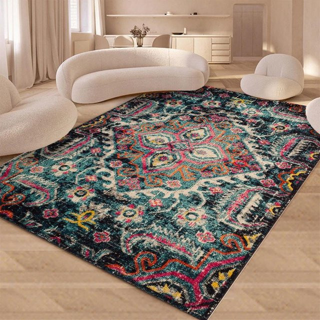 Bohemianischer Outdoor-Teppich von Karpetti, gestreift und mehrfarbig, feuchtigkeitsbeständig und schmutzabweisend, B/B: 40 x 60 cm - Bild 1