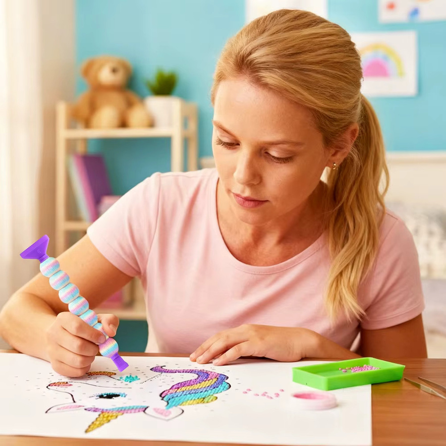HOMFUN Abnehmbarer Diamant-Malstift mit Metall-Schraubgewinde-Spitze für Stickerei und Punktbohren in Multicolour - Bild 2