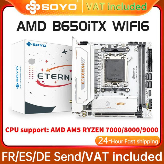 SOYO B650ITX Mini-ITX Mainboard für AMD Ryzen AM5 Prozessoren, unterstützt DDR5, PCIe 5.0, M.2 NVMe und WIFI6 - Bild 1