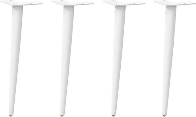 vidaXL Couchtischbeine Konische Form aus Stahl in Weiß, 4 Stück, Höhe: 43 cm - Bild 1