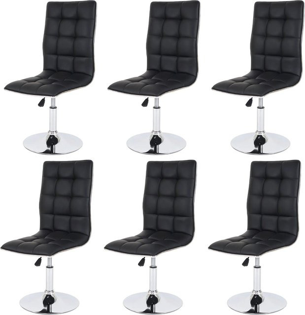 CHEFGASTRO Esszimmerstuhl 6er-Set Modern Schwarz Kunstleder mit gestepptem Rautenmuster, B/T/H: 43 x 54 x 103 cm, Sitzhöhe: 41 cm - Bild 1