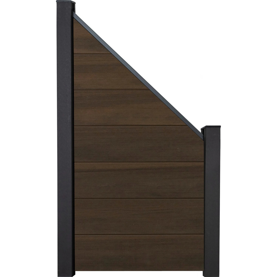 GroJa Steckzaun Schräg Solid-Grande aus BPC-Material in Walnuss, B/H: 90 x 180 cm - Bild 2