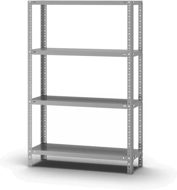 PROREGAL Edelstahlregal mit Schraubsystem in Silber, 4 Ebenen, H x B x T: 150 x 100 x 30 cm - Bild 1