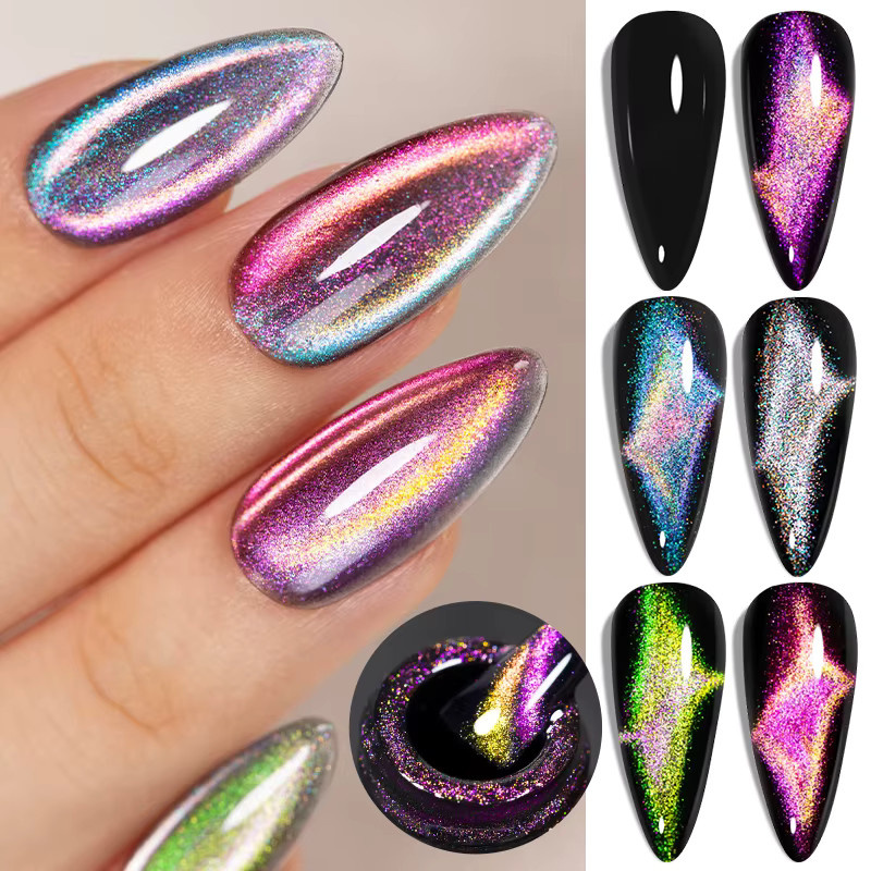AWStorG Magnetgel Katzenaugen-Glitzer, 7,5 ml, bunt, semi-permanent - Bild 3