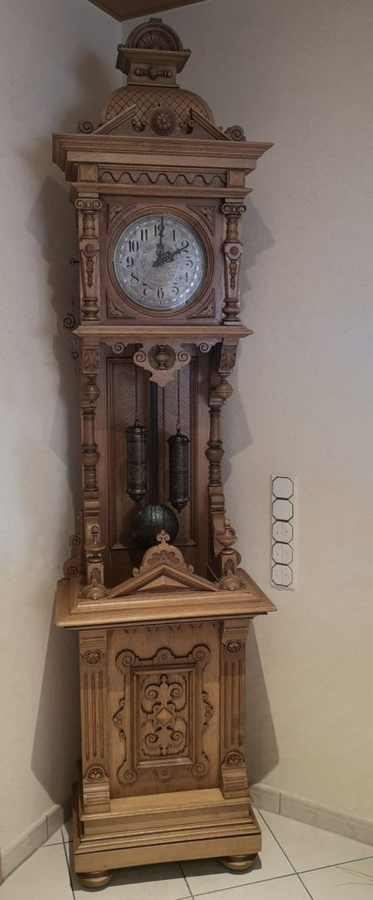 Antike Gründerzeit Standuhr aus Eiche von Antikhof Brück in Braun, Höhe: 240 cm, Breite: 61 cm, Tiefe: 35 cm - Bild 1