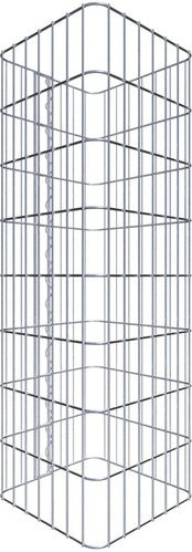 Gabiona Gabionensäule eckig aus Stahl, silberfarben, H x B x T: 80 x 37 x 37 cm - Bild 1