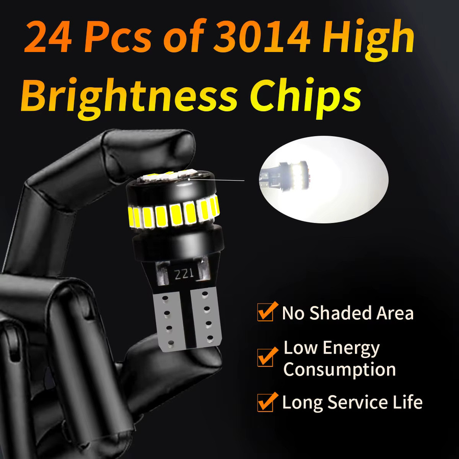 2er-Set Canbus T10 W5W LED Lampen mit 24 Chips für ultra helle 360 Grad Beleuchtung im Auto für Blinker von p2max - Bild 2