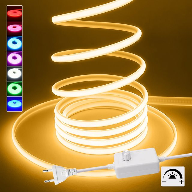 HEGEHE Dimmbarer COB LED-Neonlicht Streifen, Wasserdichtes Flexibles LED Band für 220V - Bild 1