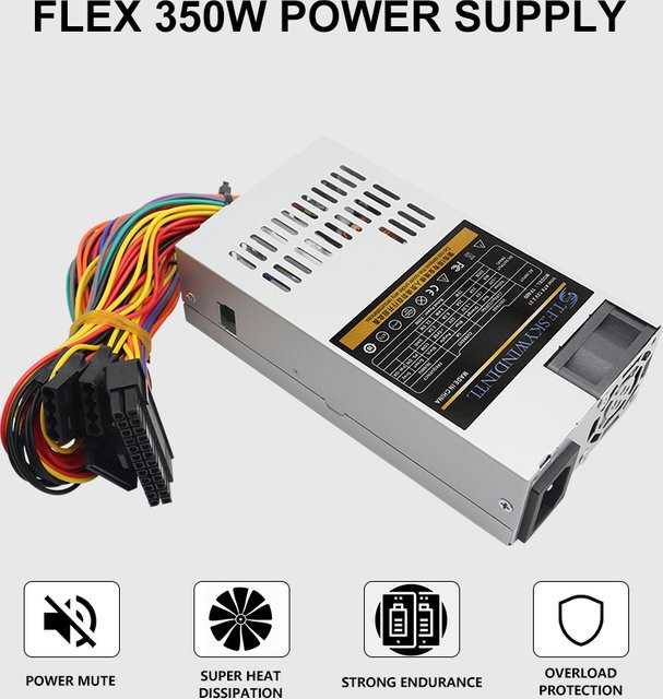 T.F.SKYWINDINTL 1U Flex Netzteil 350W in Silber für POS-Geräte, Industrie-PCs, Mini-ITX und Gaming Desktop-Computer mit geräuscharmem Lüfter - Bild 1
