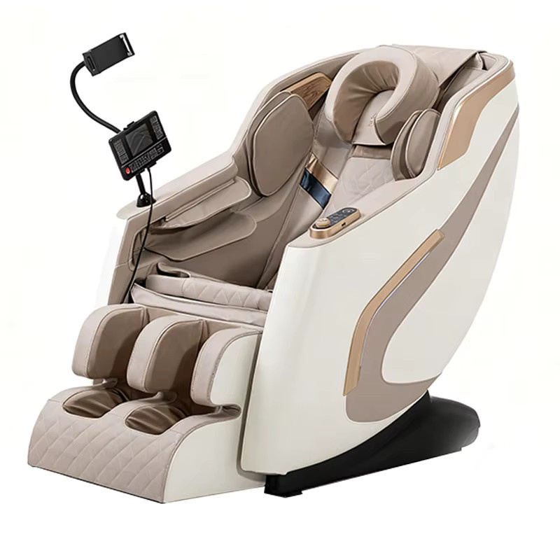LEMESY Elektrischer Ganzkörper-Massagesessel mit 8D Zero-Gravity Shiatsu-Funktion in Beige - Bild 4