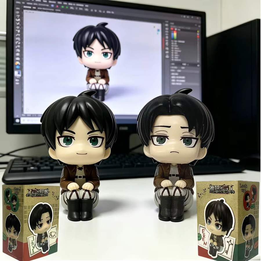 Bandai Attack on Titan Look Up Levi Ackerman Eren Jaeger Mikasa, PVC-Figur, Einzelfigur, Bunt / Mehrfarbig - Bild 2
