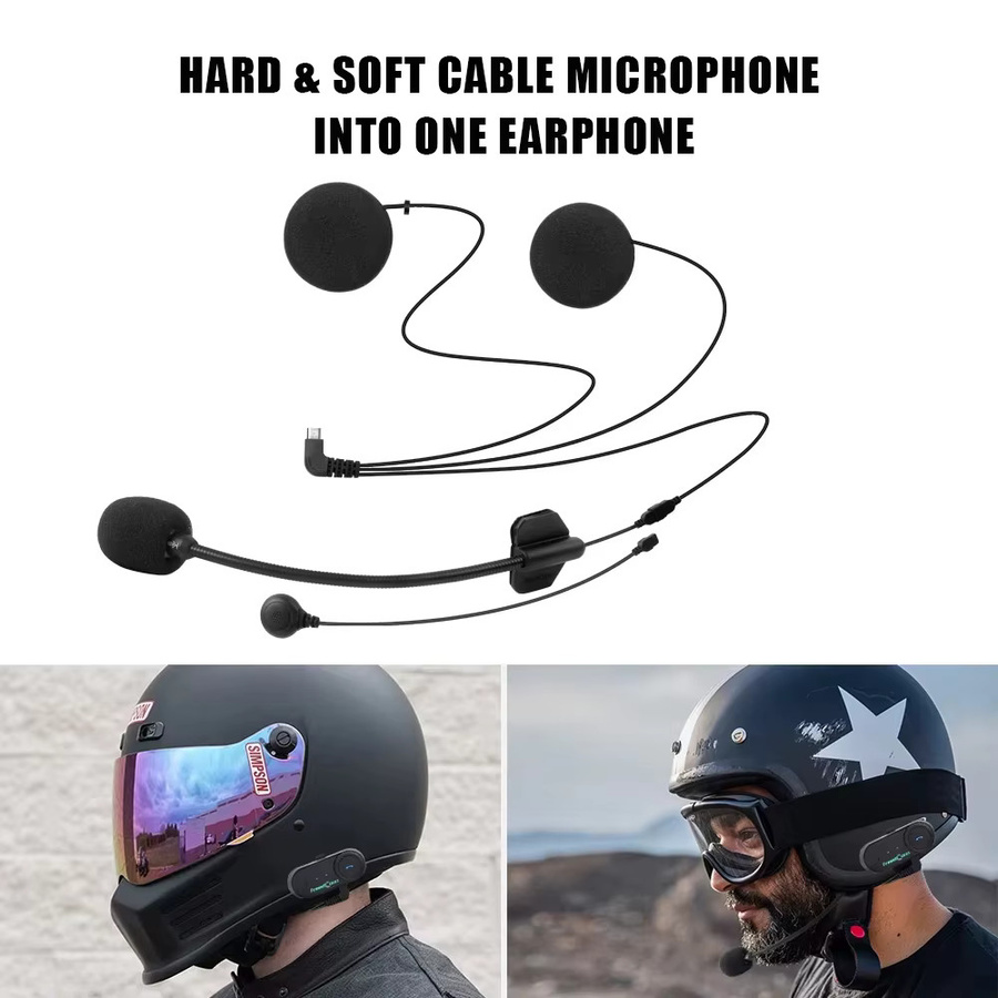 Freedconn 2 in 1 Kopfhörer und Mikrofon Zubehör Set für Motorrad Helm Intercom in Schwarz - Bild 2