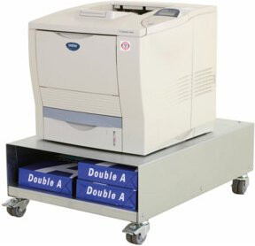 Rocholz Druckerwagen SYSTEM 2000 Untertischversion mit 4 Lenkrollen, Farbe: Weißaluminium, B/T/H: 50 x 60 x 24 cm - Bild 1
