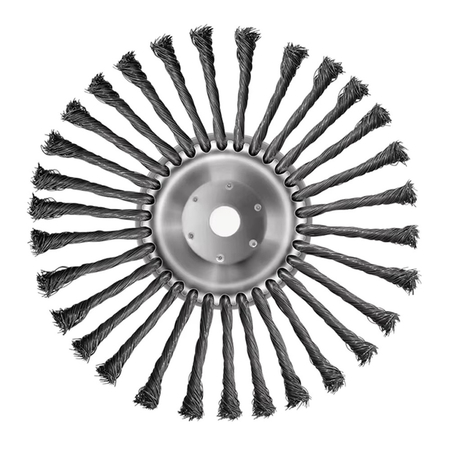 Alloet 10-Zoll Drahtbürsten-Trimmerkopf aus Stahl in Silber als universeller Garten-Unkrautbürstenkopf und Rotationsbürste zur Rostentfernung für deinen Rasenmäher - Bild 5
