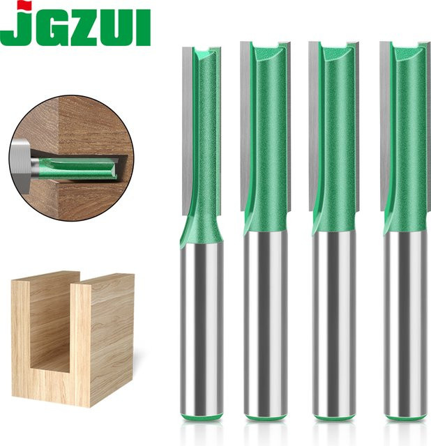 JGZUI Wolfram Hartmetall Router Bit Gerade mit Doppelflöte für Holz, Schaft: 8 mm, Durchmesser: 3 mm bis 20 mm - Bild 1