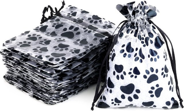 25 Stück Chanfar Organza Schmuckbeutel mit Kordelzug in Schwarz für Hochzeit und Party, B/H: 9 x 12 cm, 10 x 15 cm und 13 x 18 cm - Bild 1