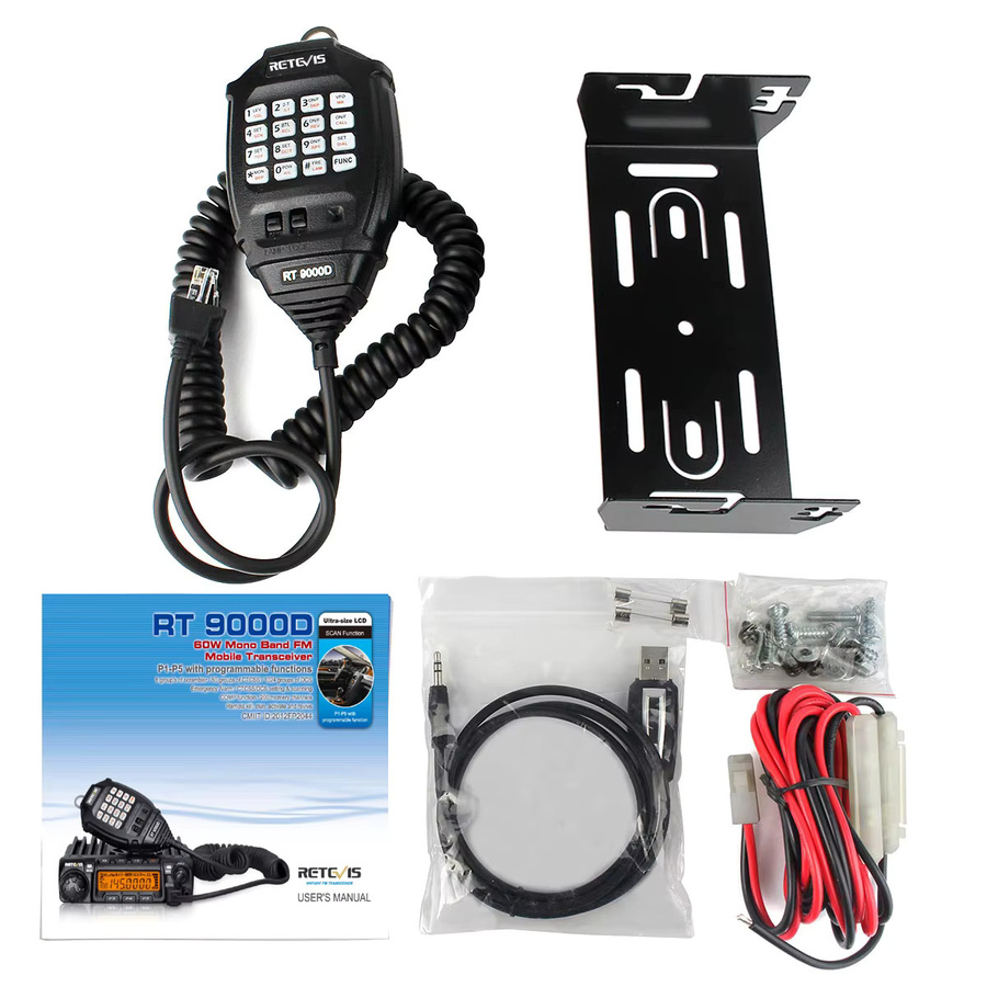 Retevis RT-9000D Mobiler Autoradiosender Transceiver VHF UHF in Schwarz mit 200 Kanälen, Scrambler, VOX und CTCSS/DCS für Bus und LKW - Bild 5