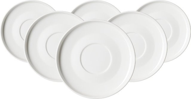 Ritzenhoff & Breker Kaffeeuntertassen Kelly aus Porzellan, Weiß, 6er Set, Durchmesser: 15 cm - Bild 1