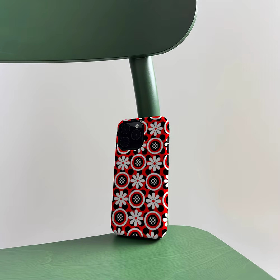 CaseLumi Matte Bumper MagSafe Hülle mit Retro Gänseblümchen-Punkte-Design für iPhone 17 16 15 14 13 Pro Max, Stoßfeste PC Abdeckung, Mehrfarbig - Bild 5