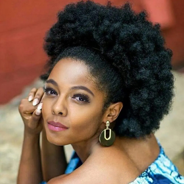 Synthetische Afro Puff Extensions, lockig, 10 Zoll, Damen - Bild 1