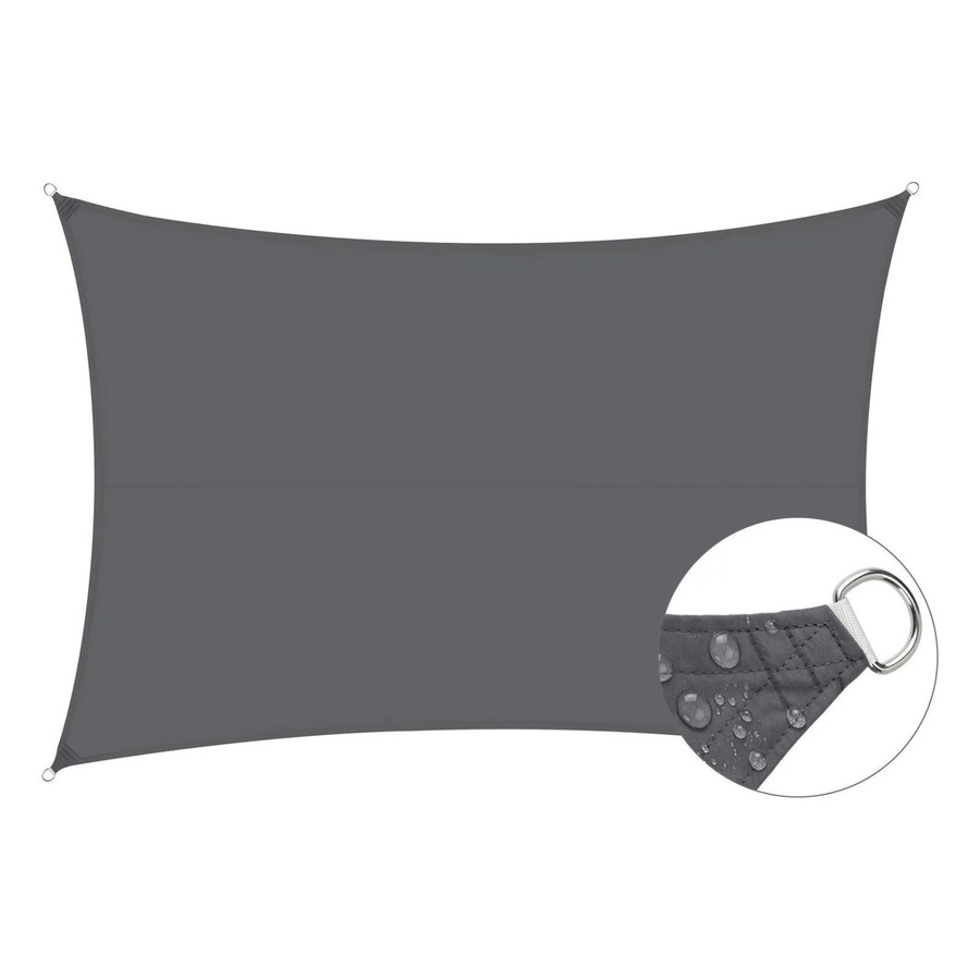 Sunula Sonnensegel für Balkon und Terrasse aus Polyester mit UV-Schutz, rechteckig, Anthrazit, Breite: 300 cm, Tiefe: 400 cm - Bild 2