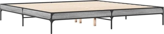 vidaXL Bettgestell in Grau Sonoma aus Holzwerkstoff und Metall, B/T: 200 x 200 cm - Bild 1