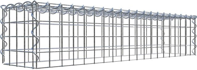 Gabiona Gabione-Anbaukorb Typ 3 aus Stahl, silbergrau, B/T/H: 100 x 20 x 20 cm, Maschenweite: 5 x 5 cm - Bild 1