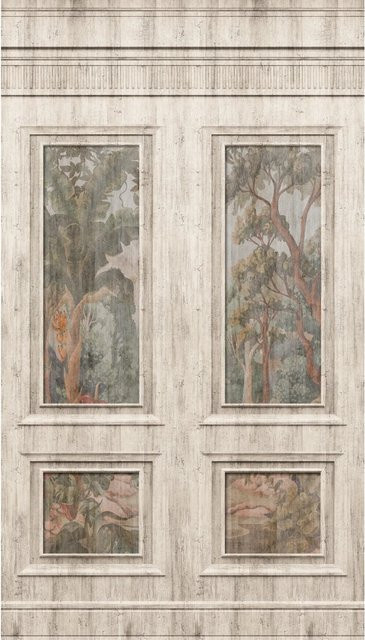 A.S. Création Vliestapete Wallpanel Kassettierung Wald Vintage in Multicolor - Bild 1