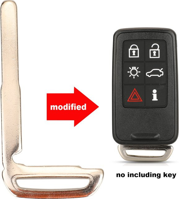 Jingyuqin Uncut Blank Key Klinge für Volvo XC70 XC90 V50 V70 S60 Smart Card Remote und Keyless Entry Notfallschlüssel - Bild 1