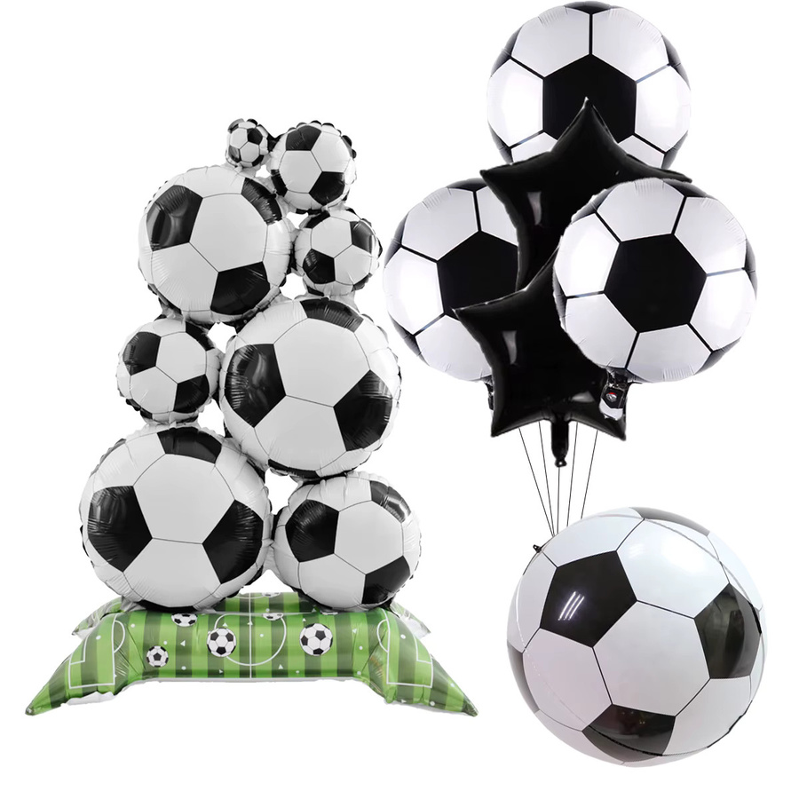7-teiliges Fußball-Party-Dekorationsset mit 4D Folienballons und Ständern in Multicolor für deine Geburtstagsparty - Bild 2