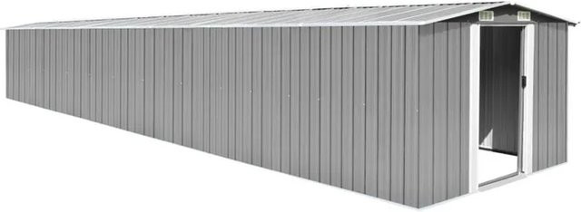 vidaXL Gerätehaus aus verzinktem Stahl in Grau B/T/H: 257 x 779 x 181 cm - Bild 1