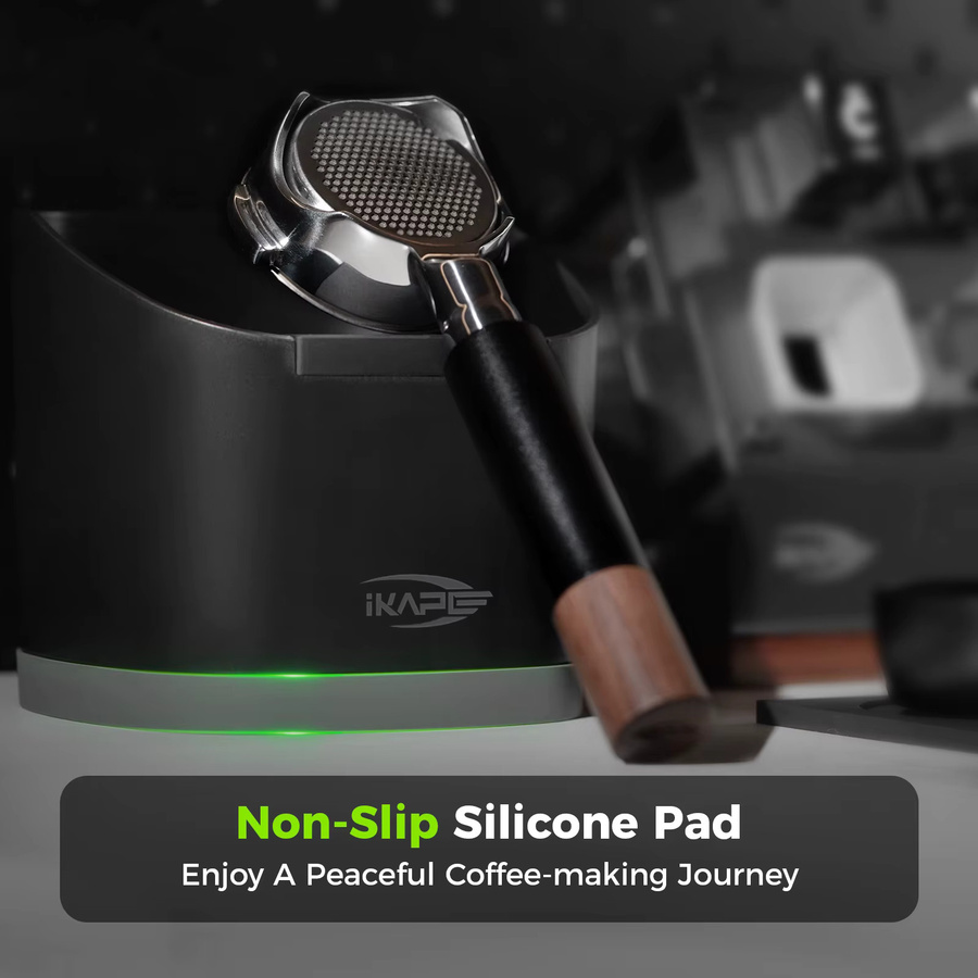 IKAPE Kaffee-Klopfbox Organizer in Schwarz mit abnehmbarer Basis und Silikon-Elementen für Espresso-Zubehör - Bild 2