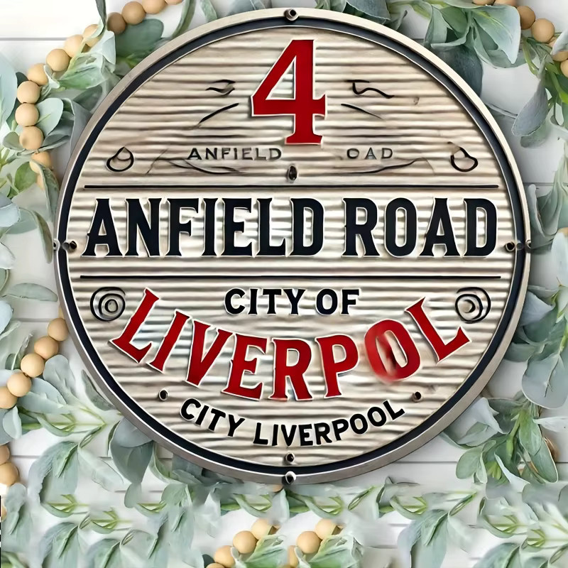 Leipu Anfield Road Vintage Holzwandkunst – Rustikales Wandbild aus Holz in Multicolour - Bild 5
