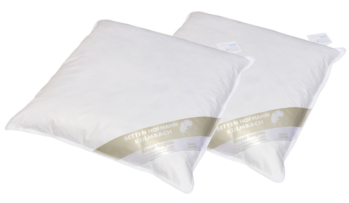 2er Set Hofmann Kleinkissen in Weiß mit Daunen und Federn, B/B: 45 x 45 cm - Bild 1