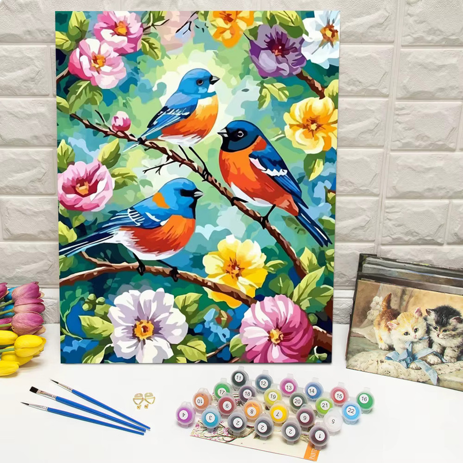 Huacan Digitales Ölgemälde Kolibri, DIY Malen nach Zahlen, Tier, Blumen - Bild 3
